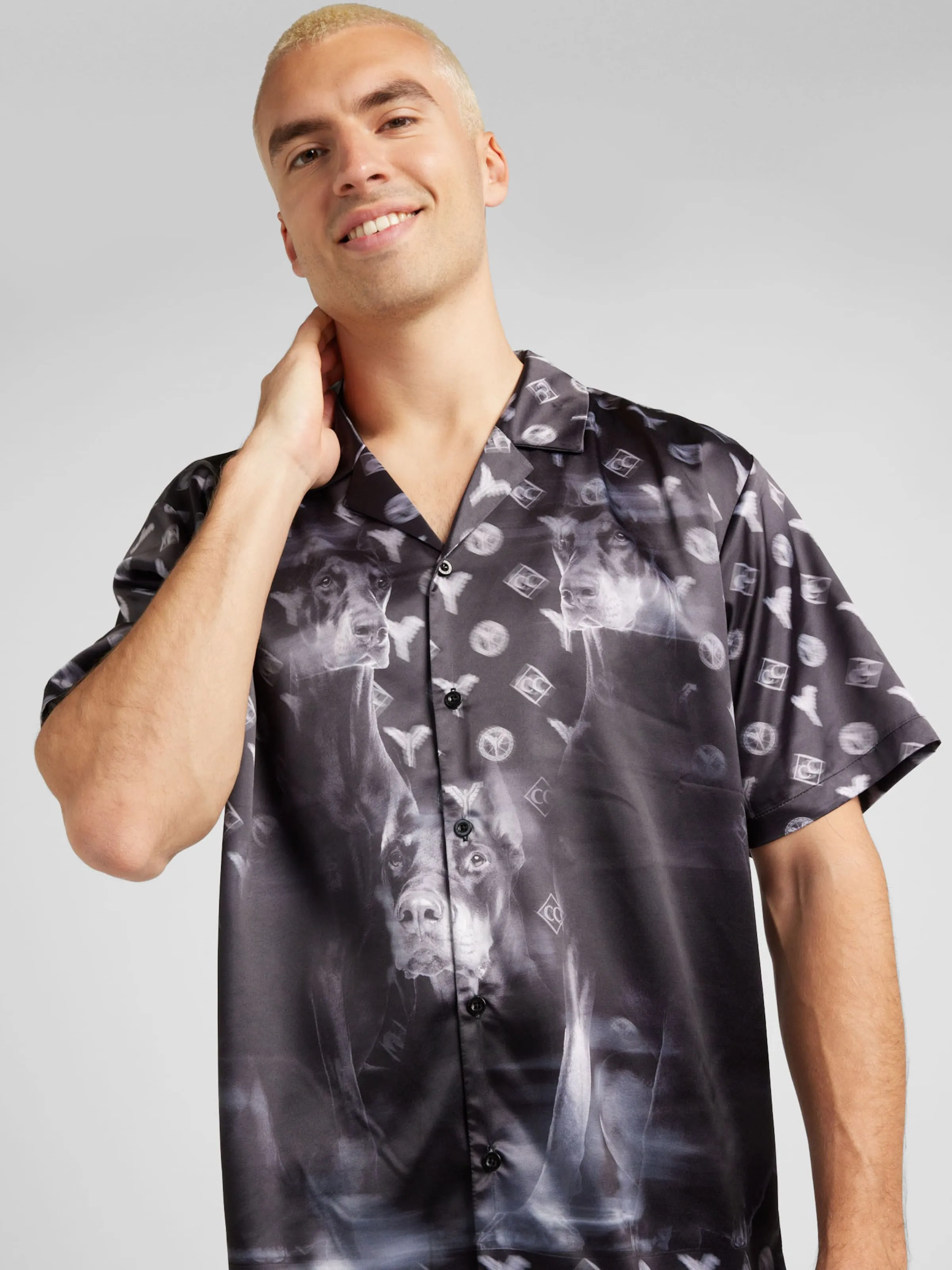 Ajuste confortable Camisa 'Dobermann' Carlo Colucci en Negro