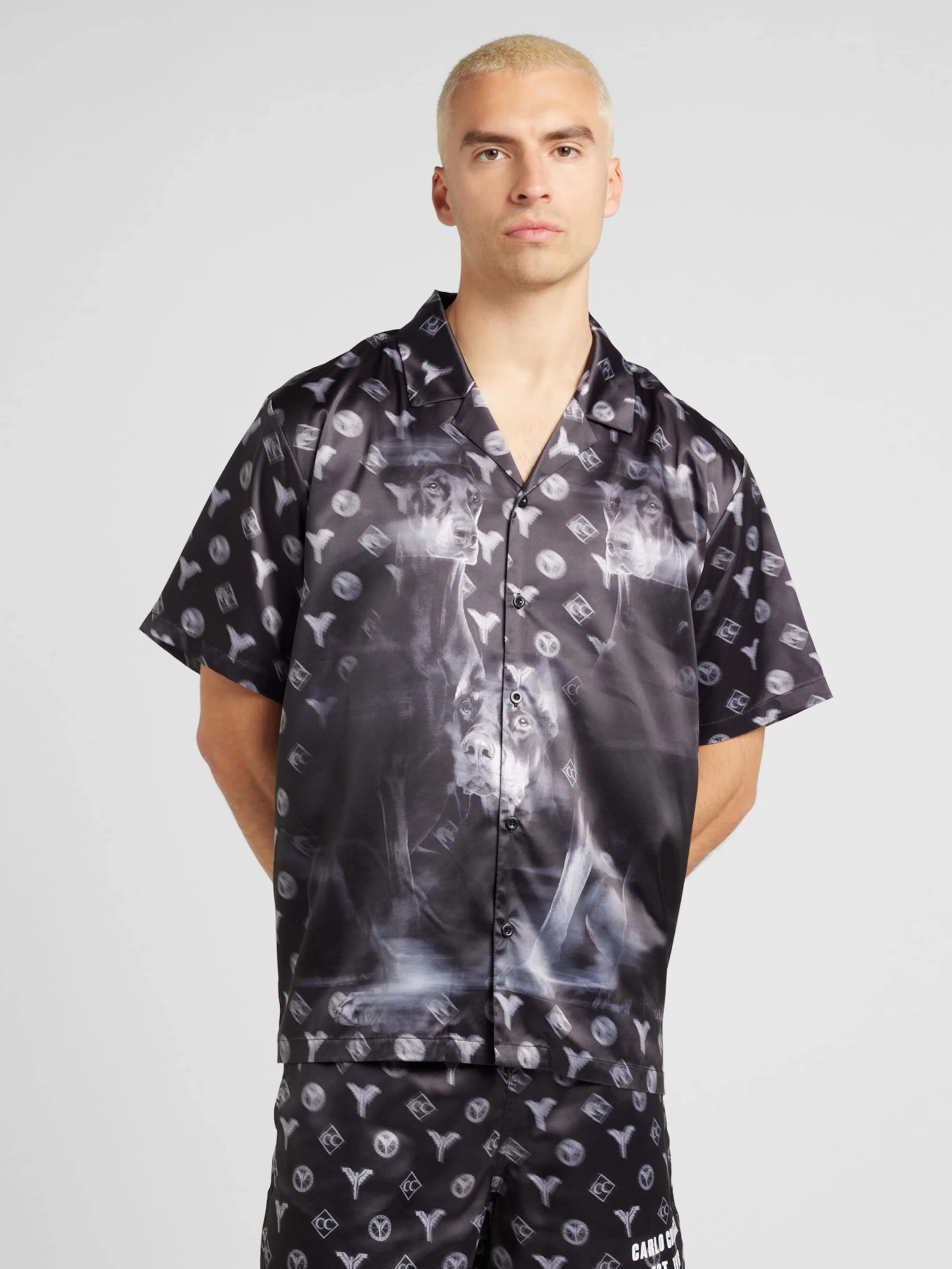 Ajuste confortable Camisa 'Dobermann' Carlo Colucci en Negro