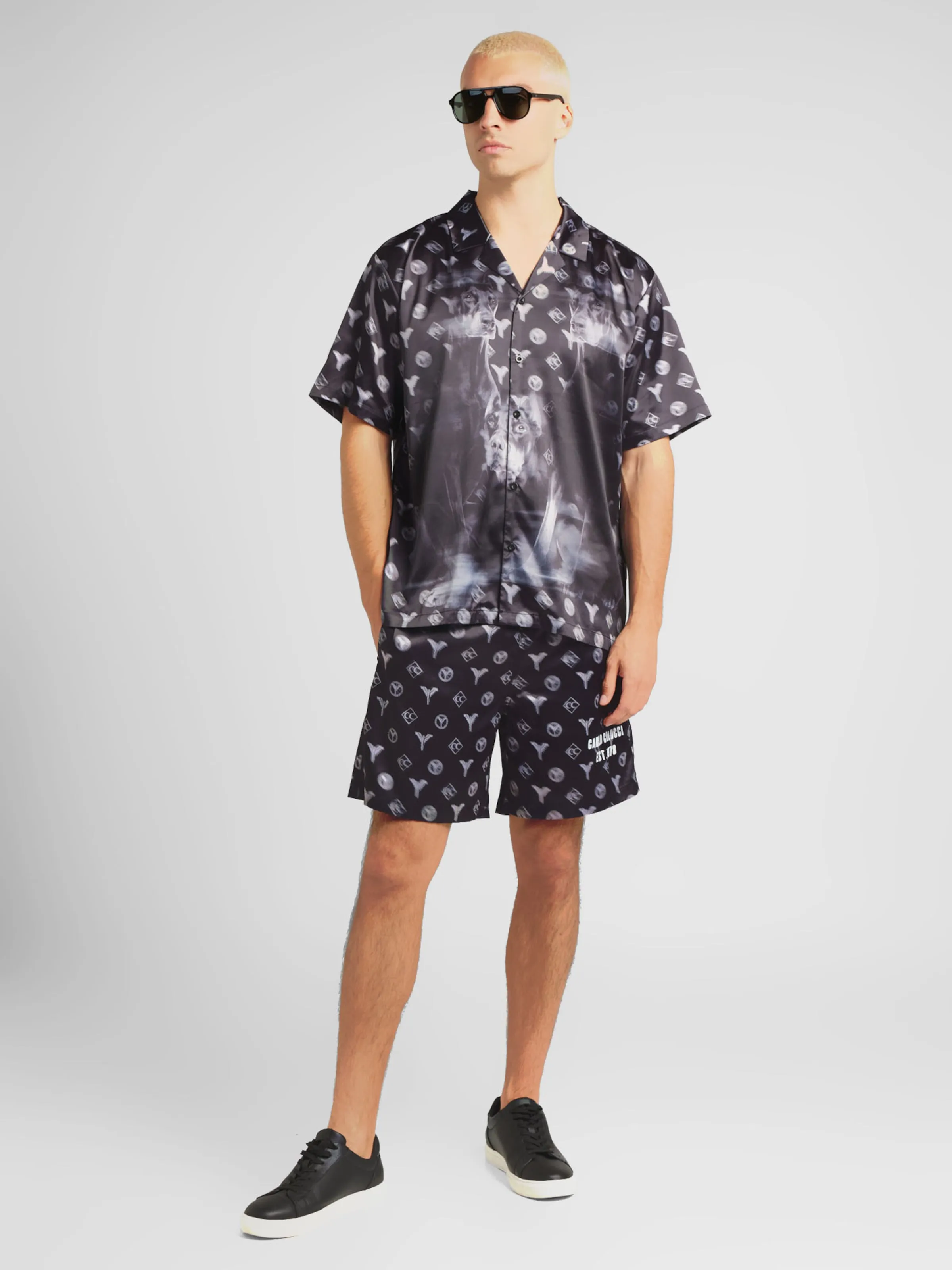 Ajuste confortable Camisa 'Dobermann' Carlo Colucci en Negro