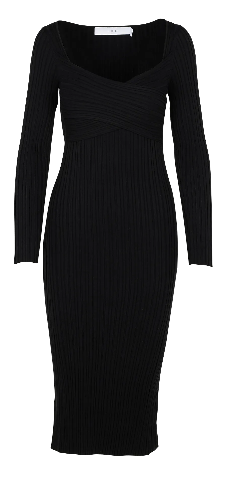 AKABARO - Vestido midi de mezcla de seda en negro