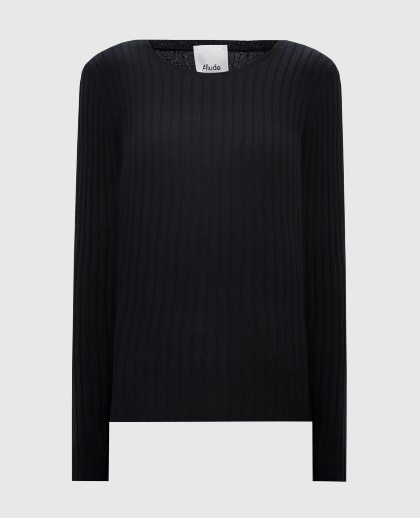 Allude Black ribbed cashmere jumper