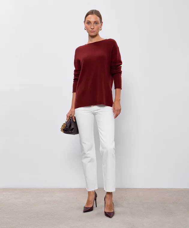 Allude Burgundy cashmere jumper