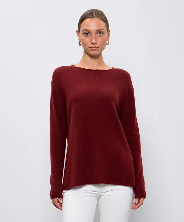 Allude Burgundy cashmere jumper