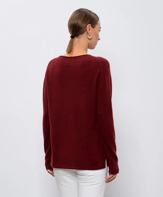 Allude Burgundy cashmere jumper