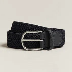 Anderson's Stretch Woven 3,5 cm Belt Navy