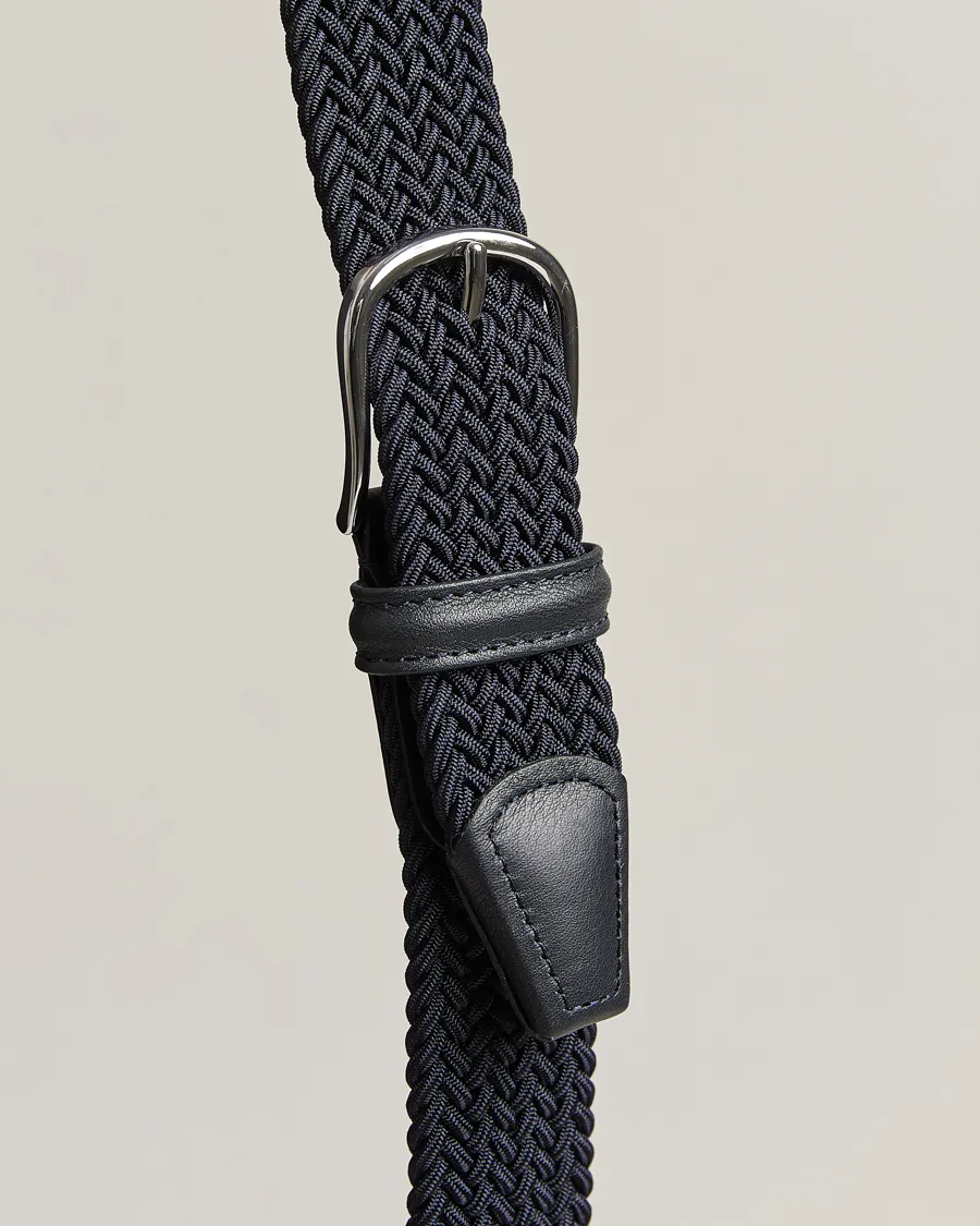 Anderson's Stretch Woven 3,5 cm Belt Navy