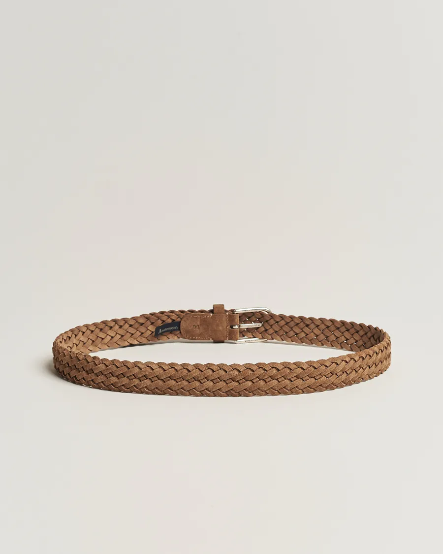 Anderson's Woven Suede Belt 3 cm Light Brown