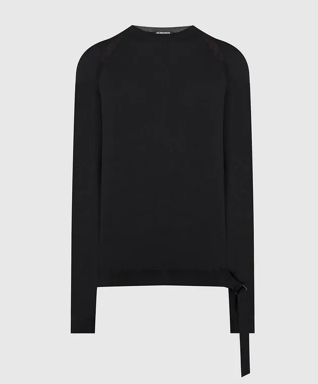 Ann Demeulemeester Geerten black jumper with silk