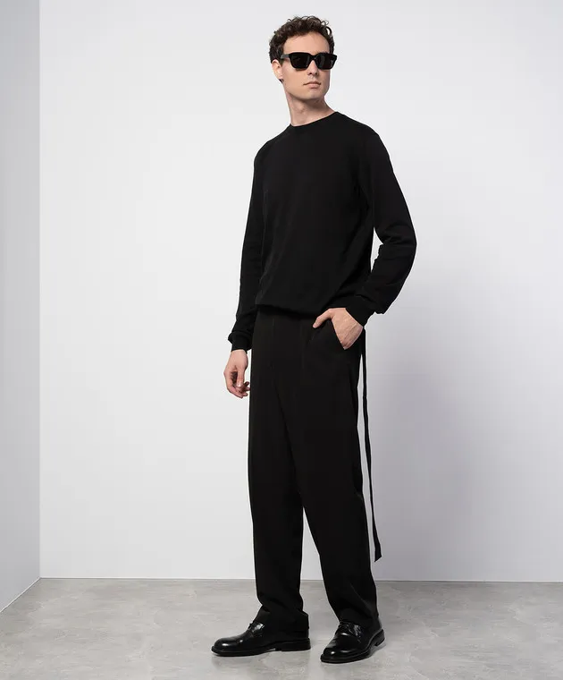 Ann Demeulemeester Geerten black jumper with silk