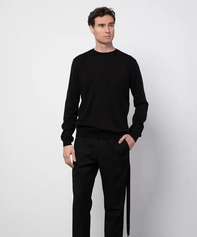 Ann Demeulemeester Geerten black jumper with silk