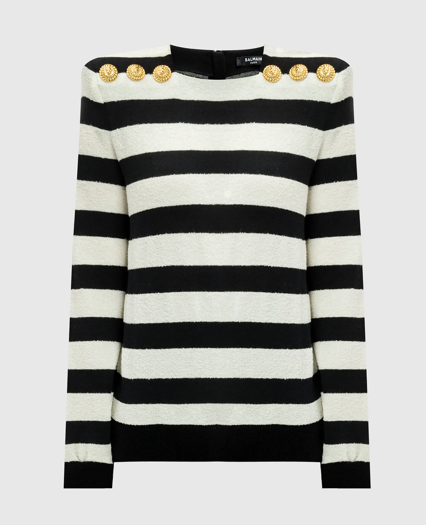 Balmain Striped jumper with branded rivets