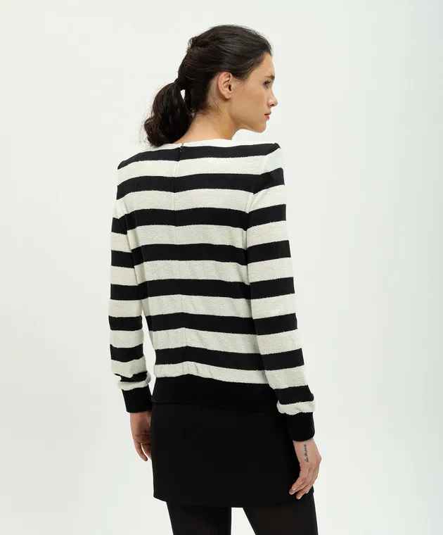 Balmain Striped jumper with branded rivets