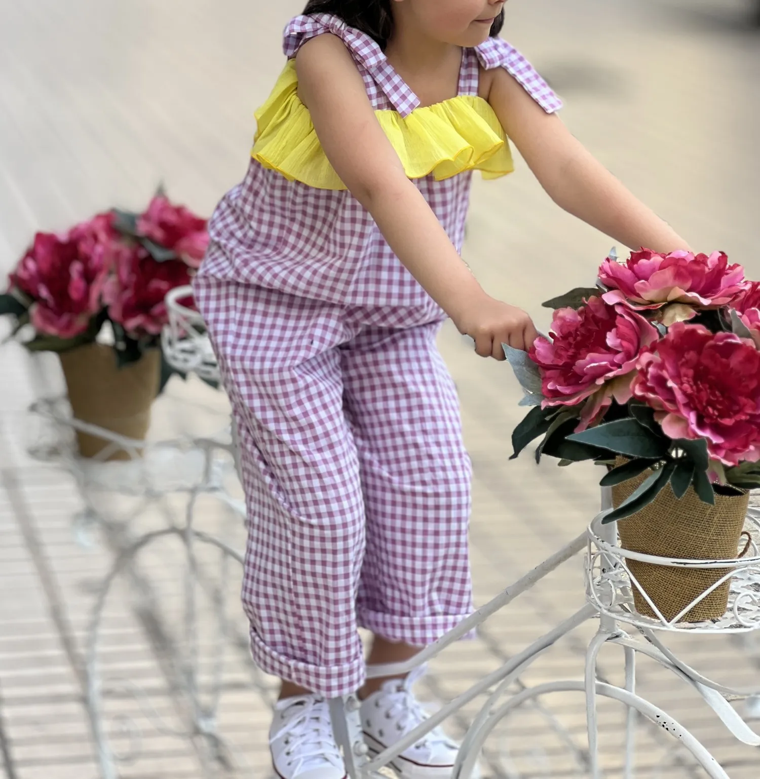 Blackberry Gingham jumpsuit by Lililu