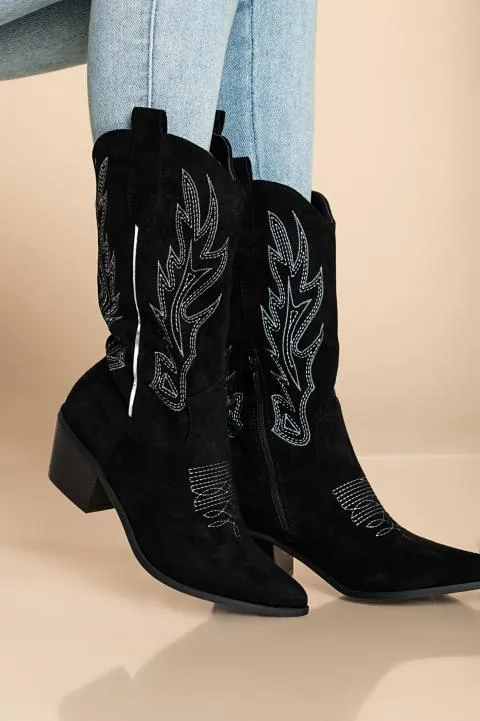 Botas con detalles decorativos, negro