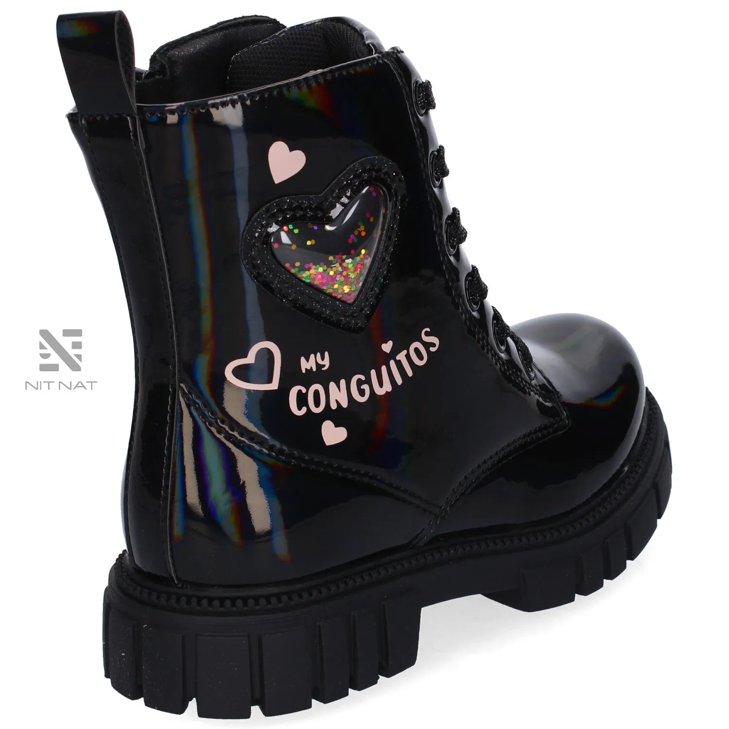 Botas Conguitos Militares Corazón Negras