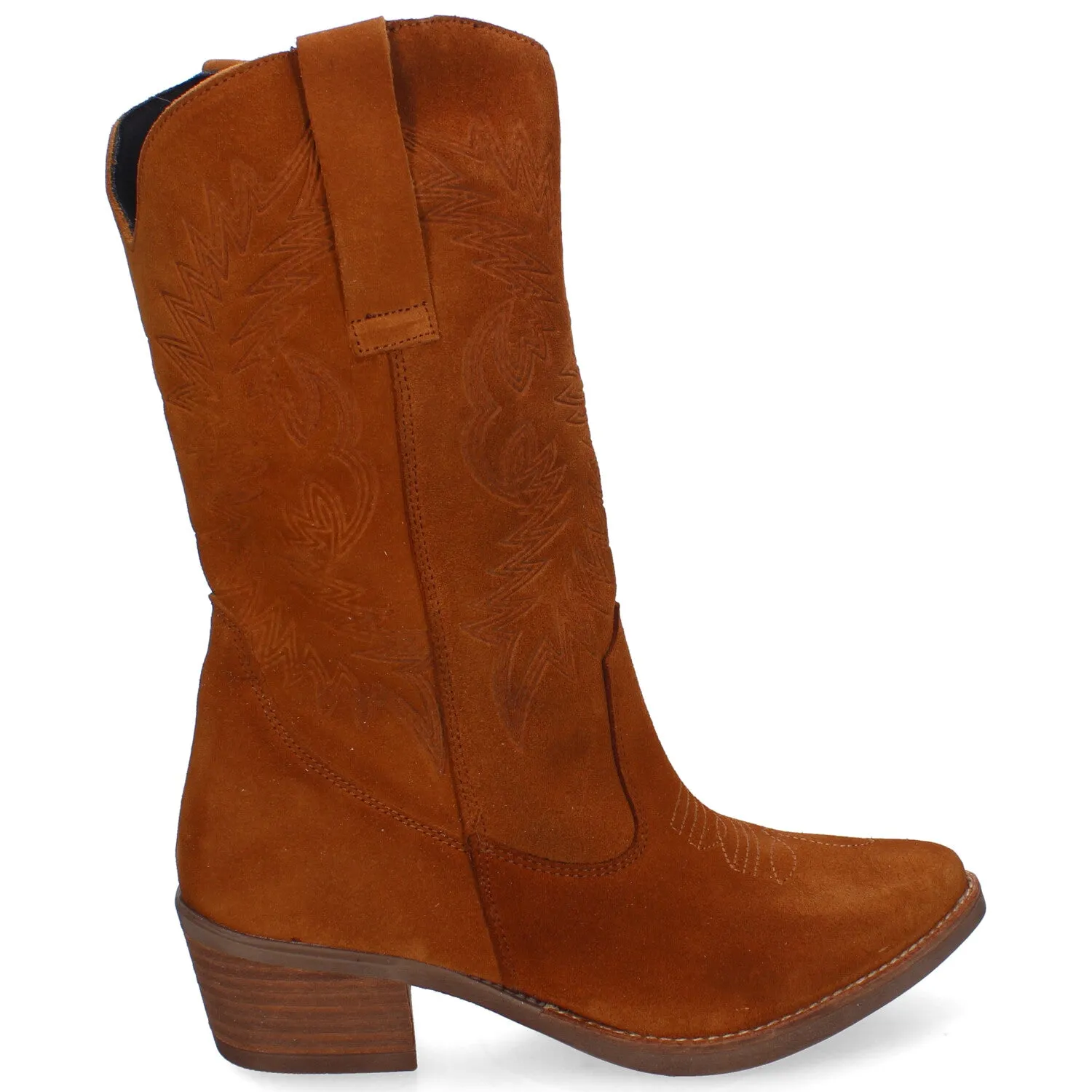 Botas Cowboy Grabadas Lola Nit Nat Camel