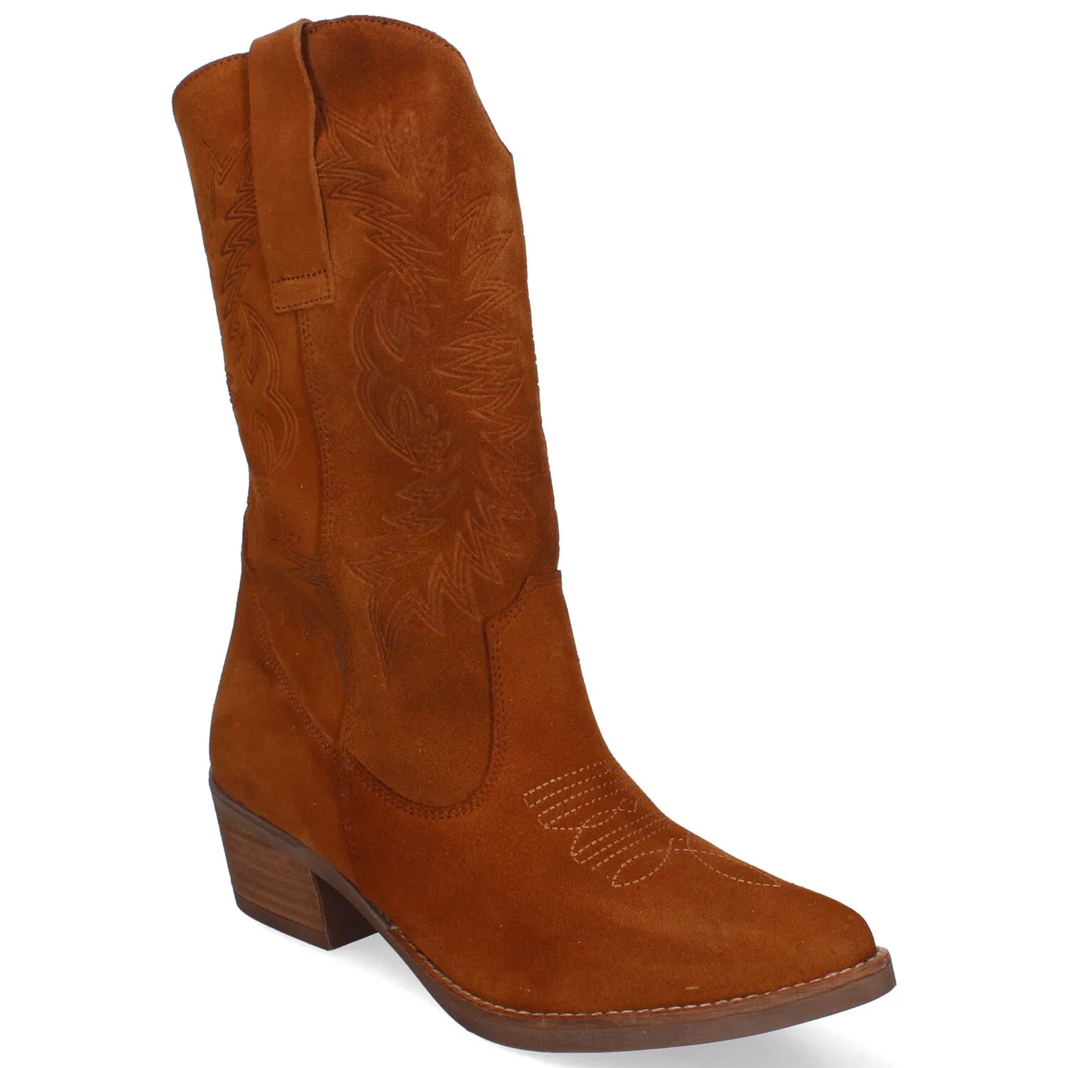 Botas Cowboy Grabadas Lola Nit Nat Camel