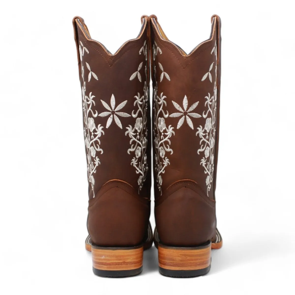 Botas de Cuero Crazy con Flores para Mujer en Horma Rodeo