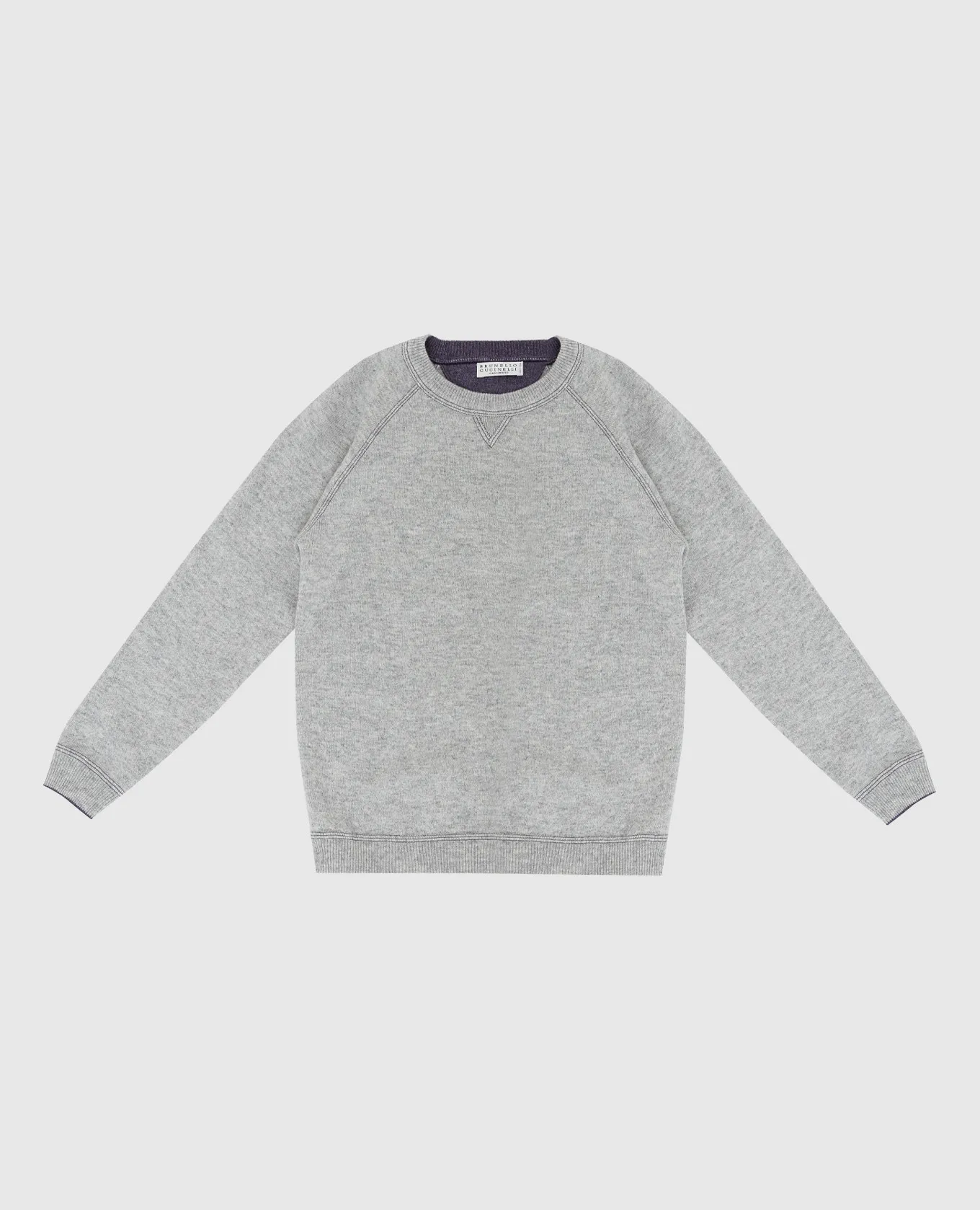 Brunello Cucinelli Baby light gray jumper in wool, cashmere and silk