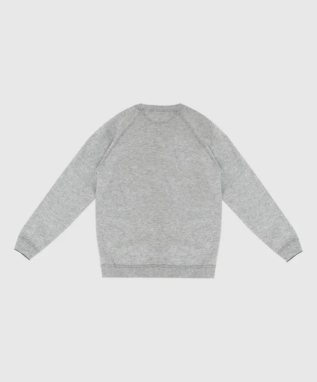 Brunello Cucinelli Baby light gray jumper in wool, cashmere and silk