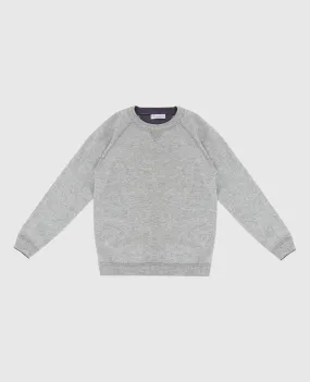 Brunello Cucinelli Baby light gray jumper in wool, cashmere and silk