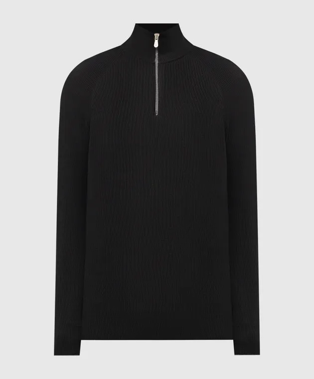 Brunello Cucinelli Black ribbed jumper