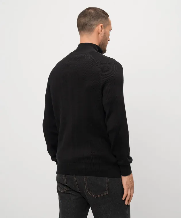 Brunello Cucinelli Black ribbed jumper