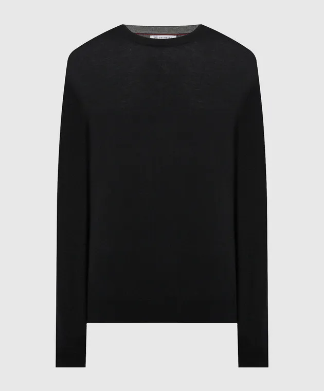 Brunello Cucinelli Black wool and cashmere jumper