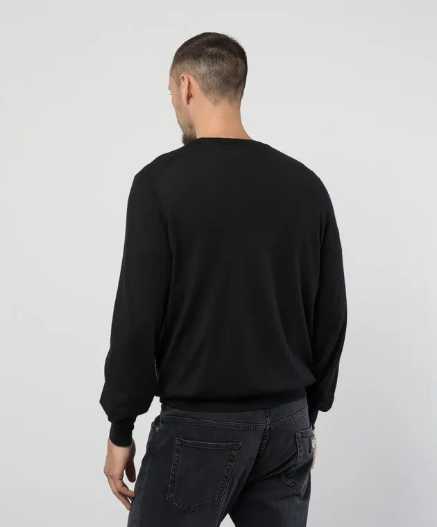 Brunello Cucinelli Black wool and cashmere jumper