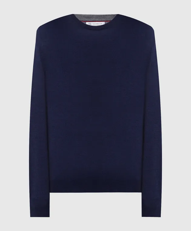 Brunello Cucinelli Blue wool and cashmere jumper