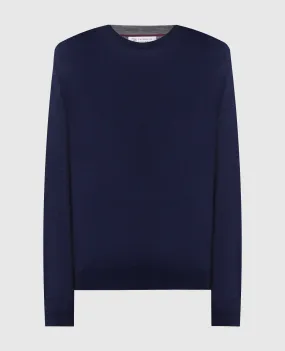 Brunello Cucinelli Blue wool and cashmere jumper