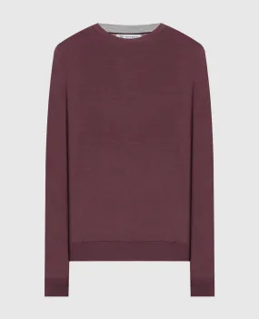 Brunello Cucinelli Burgundy wool and cashmere jumper