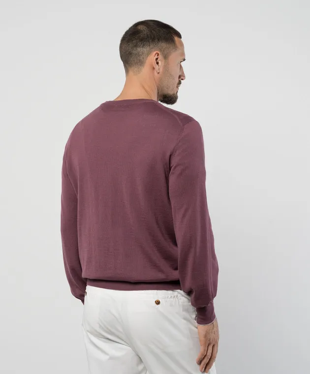 Brunello Cucinelli Burgundy wool and cashmere jumper