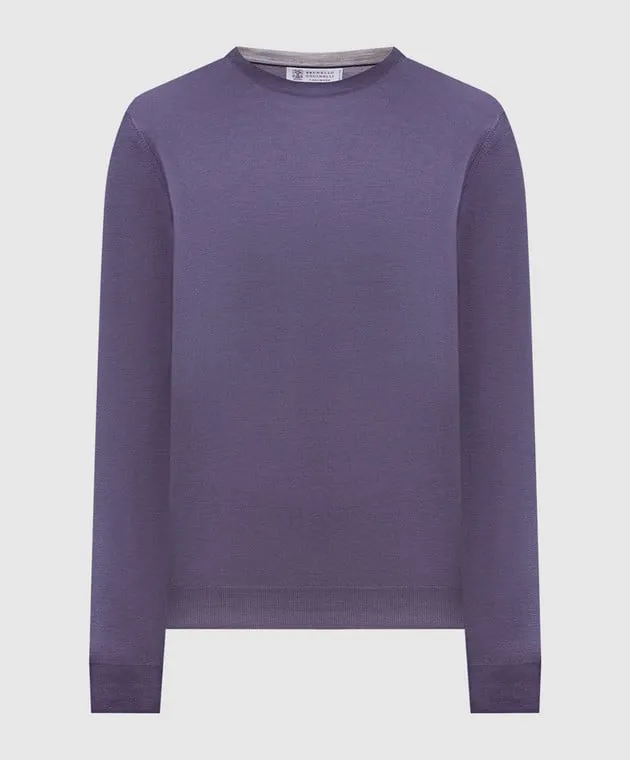 Brunello Cucinelli Purple wool and cashmere jumper