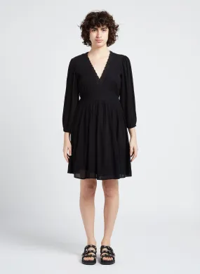 CAMILLE BIS - Vestido midi ajustado con bordado en negro