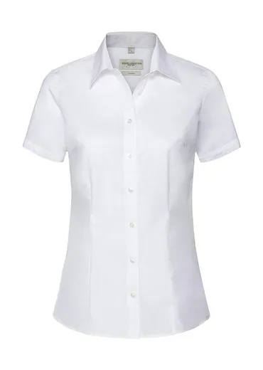 Camisa entallada manga corta Coolmax® mujer