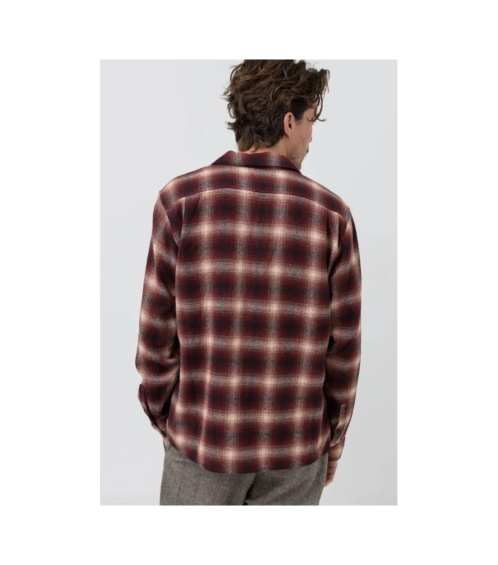 Camisa RHYTHM Check Ls Shirt - Mulberry