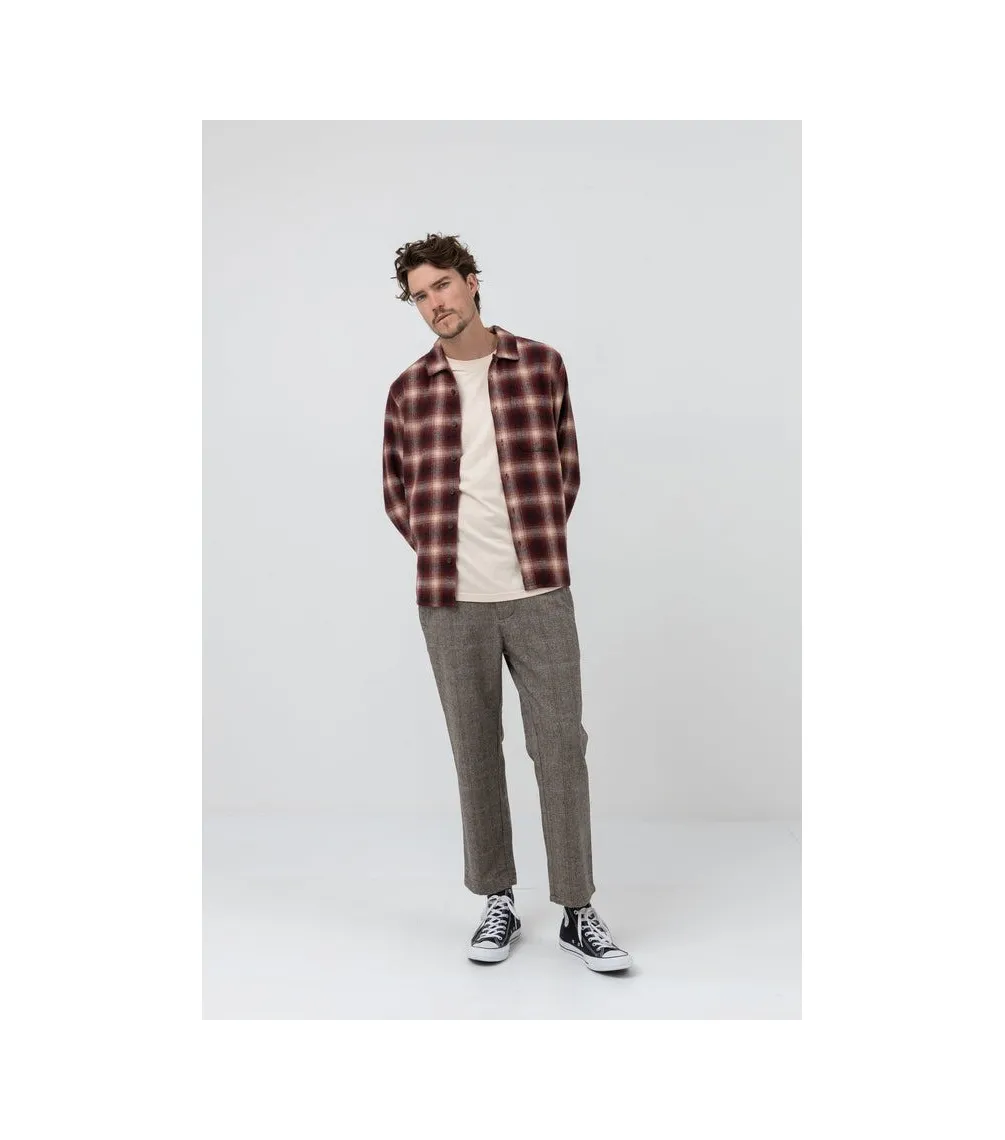 Camisa RHYTHM Check Ls Shirt - Mulberry