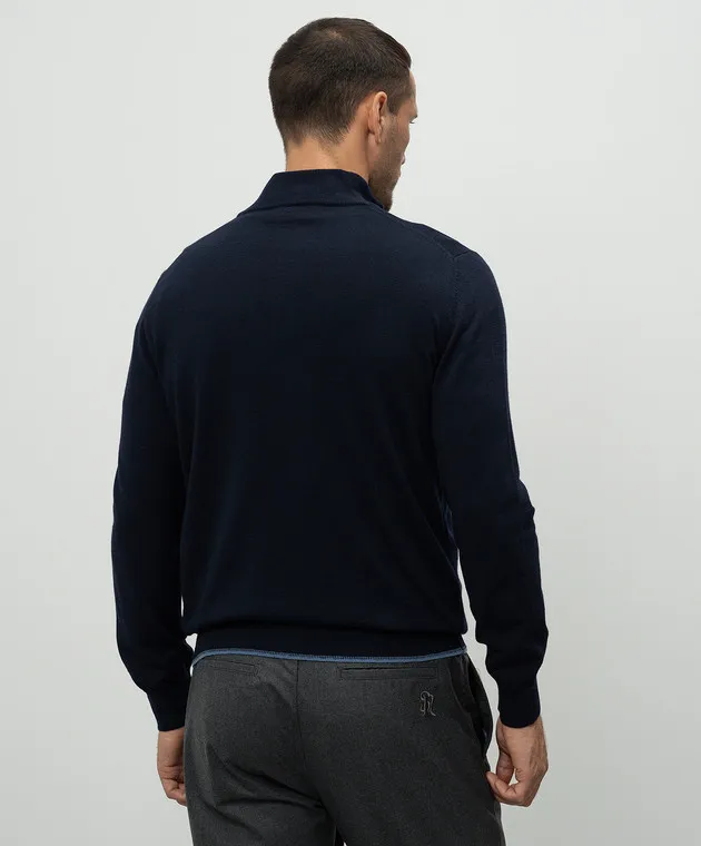 Canali Blue woolen jumper