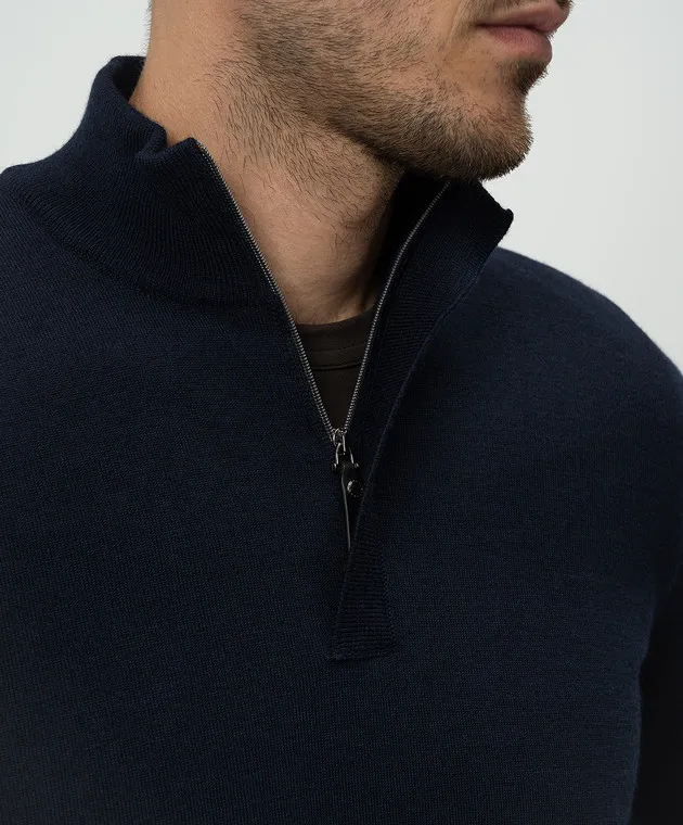 Canali Blue woolen jumper