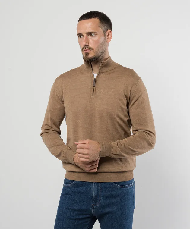 Canali Brown woolen jumper