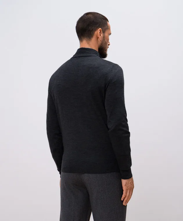 Canali Gray cashmere, wool and silk jumper