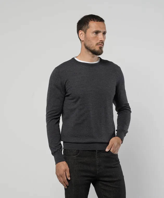 Canali Gray woolen jumper