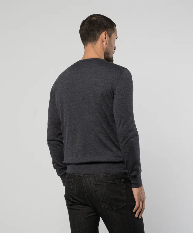 Canali Gray woolen jumper