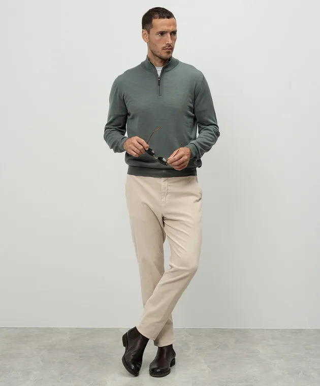 Canali Green wool jumper