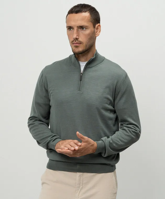 Canali Green wool jumper