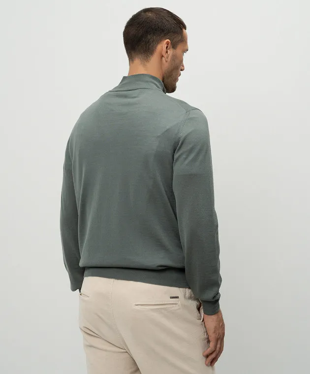 Canali Green wool jumper