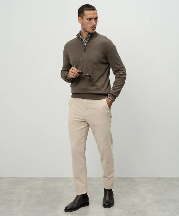 Canali Khaki wool jumper