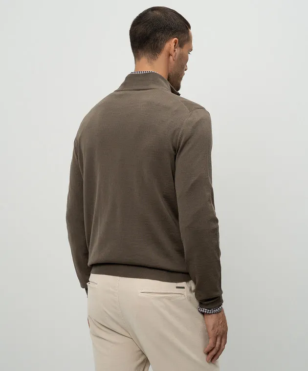 Canali Khaki wool jumper