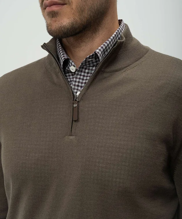 Canali Khaki wool jumper